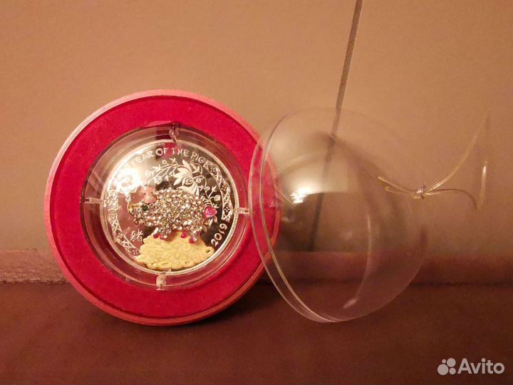 Серебряная монета 2019 Конго Год Свиньи