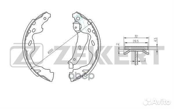 Колодки торм. бараб. задн. Opel Agila B 08- Pe