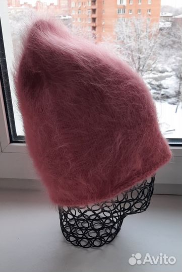 Шапка бини и косынка из ангоры