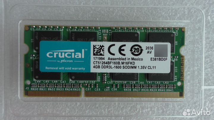 Crucial CT51264BF160B DDR3L - 2x 4гб 1600мгц sodim