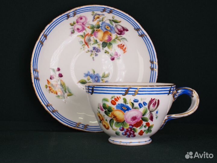Sevres.Коллекционная чайная пара. Франция