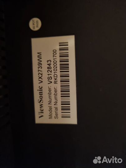 Монитор viewsonic 27