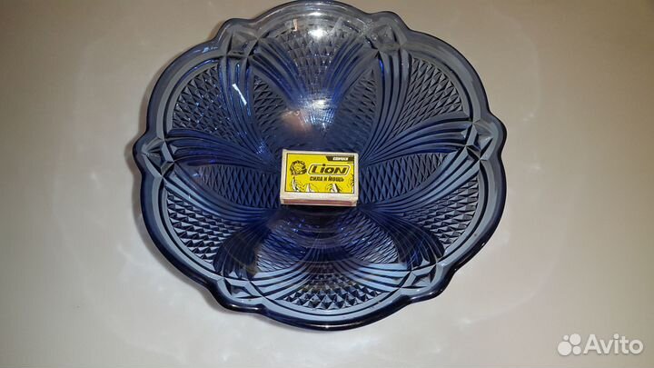 Цветная Ваза Конфетница Синяя из СССР