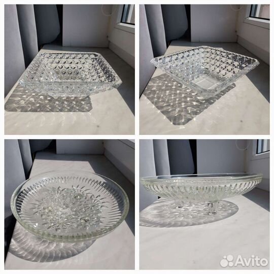 Хрустальные вазы, конфетницы, винтаж СССР