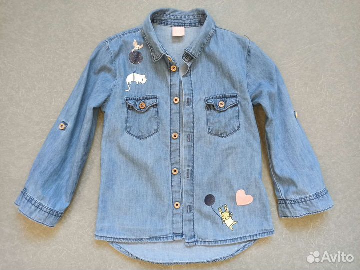 Джинсовая рубашка на девочку