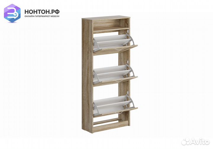 Тумба для обуви Сириус 3 ячейки сонома