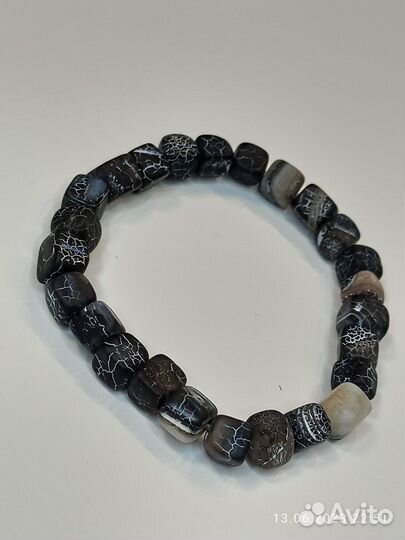 Мужские браслеты из кожи и камня