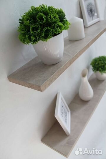 Полки навесные парящие настенные бежевые 2 шт