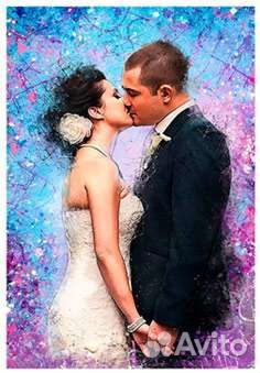 Портрет фото на холсте, под заказ, дрим арт, шарж