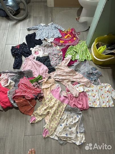 Вещи пакетом на девочку 74 80 86