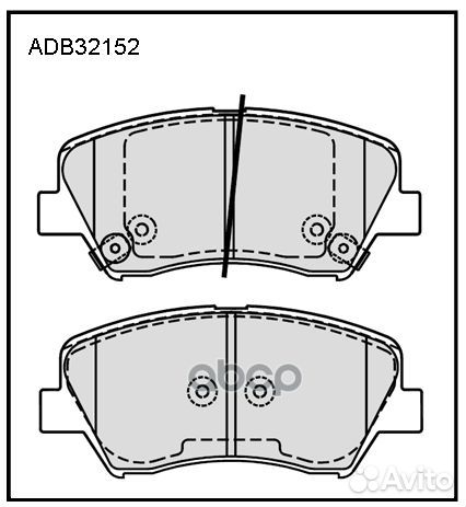 Колодки тормозные дисковые перед ADB32152 A