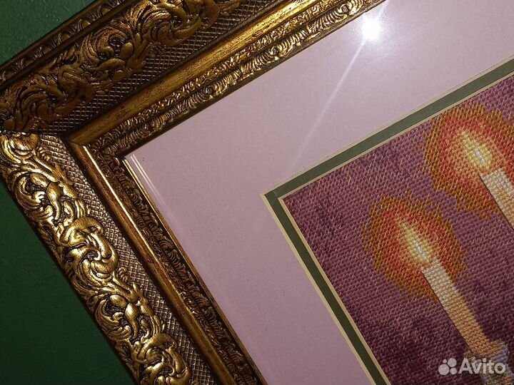 Картина, вышитая крестиком натюрморт со скрипкой