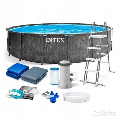 Каркасный бассейн 457 Х 122 см ротанг комплект