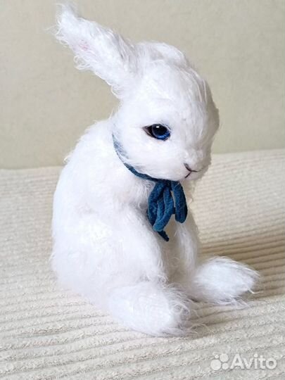 Вязаная игрушка на заказ, белый кролик