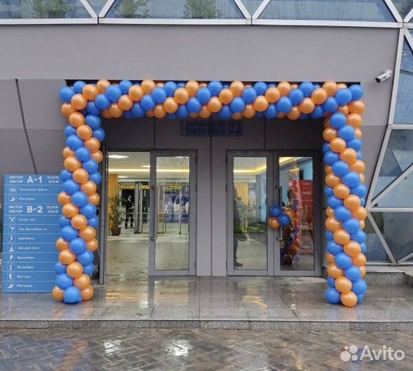 Оформление магазина арка из шаров гирлянда бутово