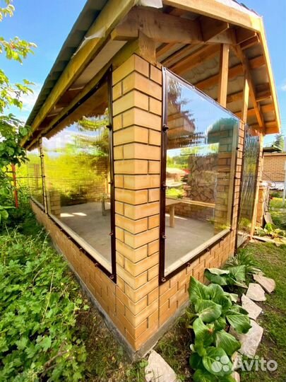 Мягкие окна для коттеджа с москитной сеткой