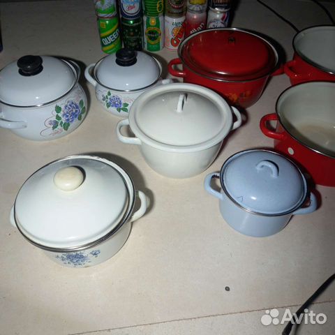 Кастрюли нержавейка эмаль СССР