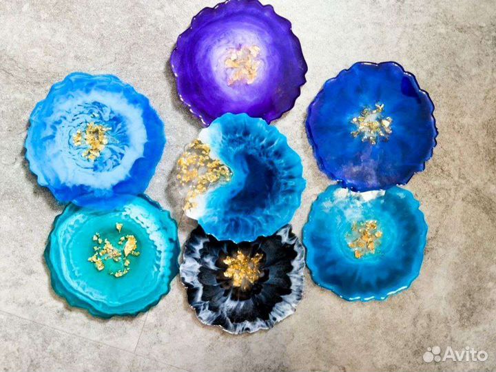 Подстаканник ручной работы из эпоксидной смолы