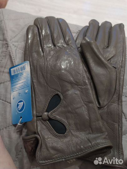 Перчатки женские кожаные новые