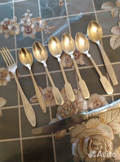 Мельхиоровые ложки вилки ножи СССР