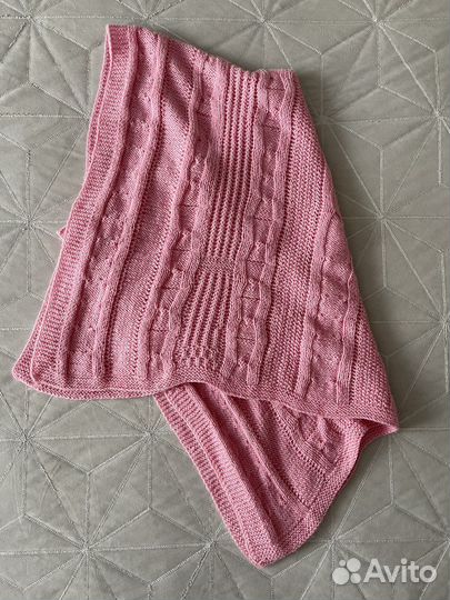 Плед вязаный для девочки детский