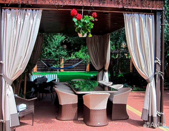 Уличные шторы для беседки веранды