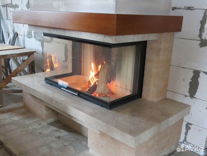 Каминная топка 3 стекла