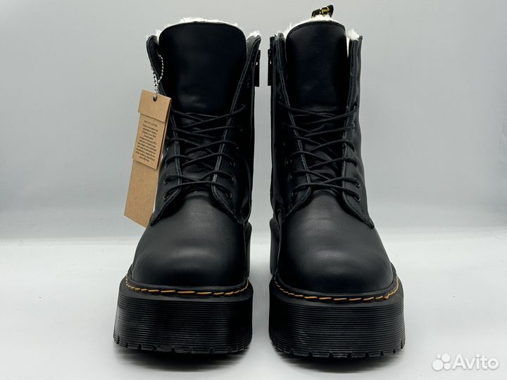 DR. Martens 1460 Jadon Black. Winter белый мех