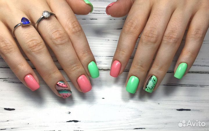 Маникюр+наращивание ногтей