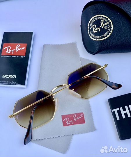 Очки ray ban octagonal коричневые