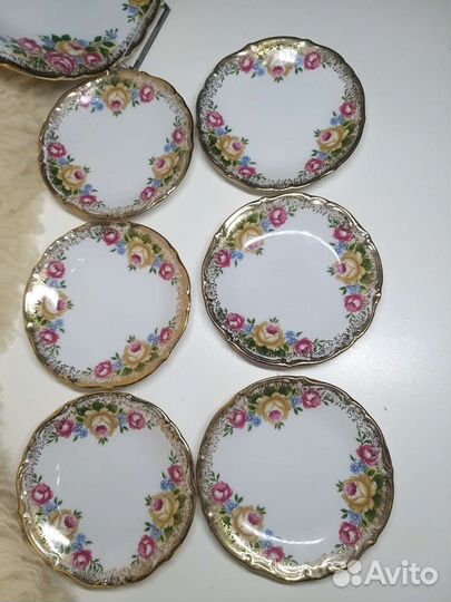 Большая тарелочка И 6 розеток германия Винтаж