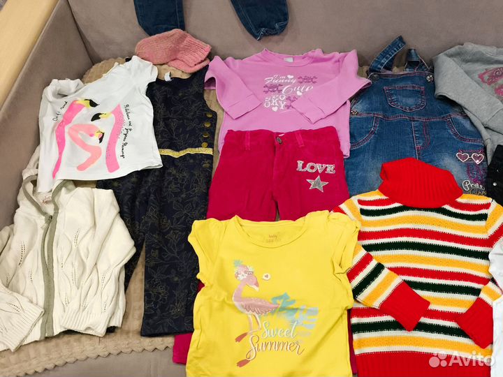 Большой пакет вещей для девочки 92 98