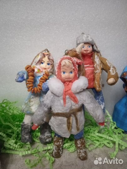 Ватные елочные игрушки