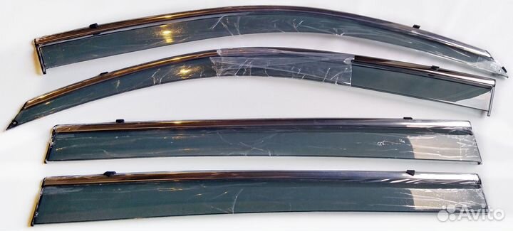 Highlander 2007-2013 Ветровики с хромом Z8BB4