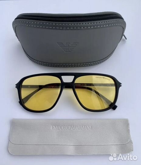 Очки emporio armani aviator желтые поляризационные