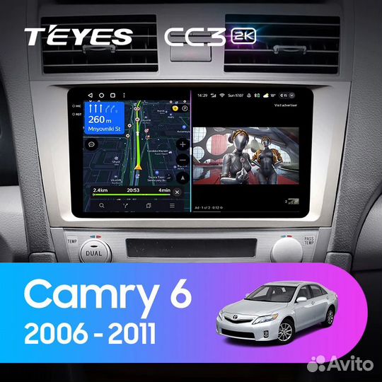 Магнитола для Camry XV40 Teyes CC3 2k 4/32