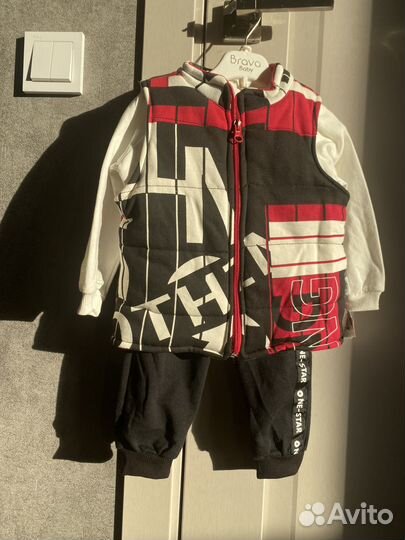 Трикотажный костюм детский с жилеткой 86