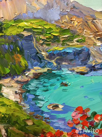 Картина на холсте,Крымский пейзаж,масло,холст