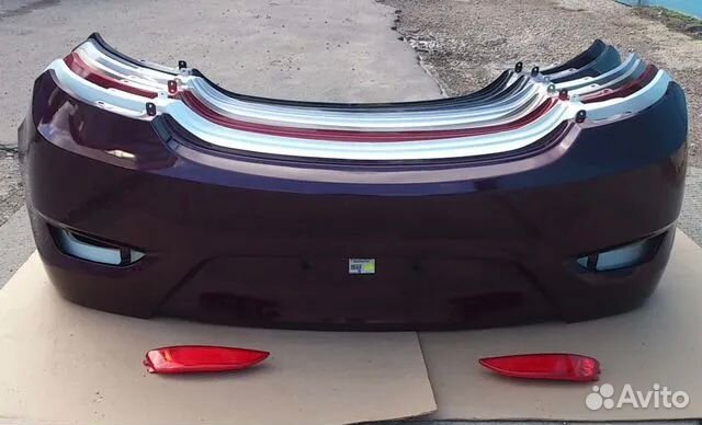 Бампер на Hyundai Solaris белый задний 2014