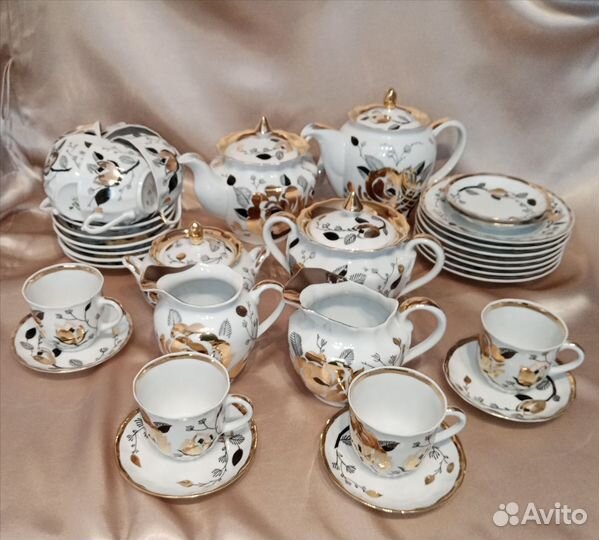 Чайный сервиз золотая роза вербилки