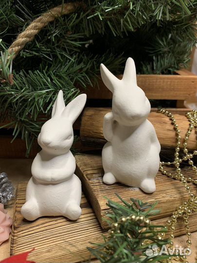 Гипсовые зайки новый год