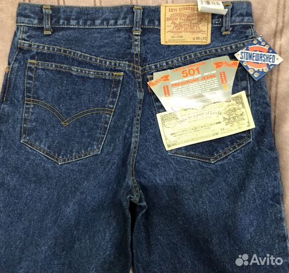 Мужские джинсы levis 501 0190 W30 L32