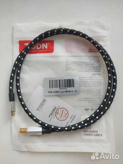 Кабель todn USB C - USB B длина 1м