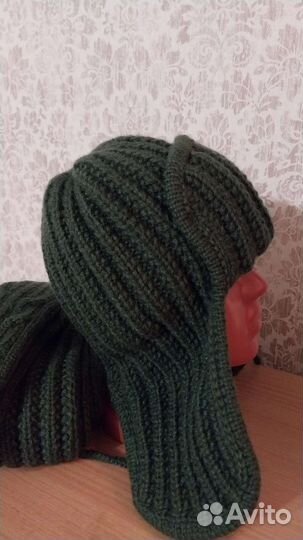 Шапка ушанка, шарфик и варежки