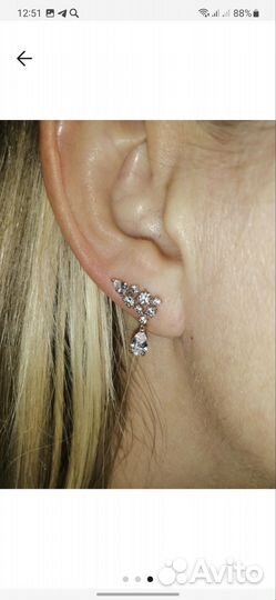 Серьги каффы новые золотые