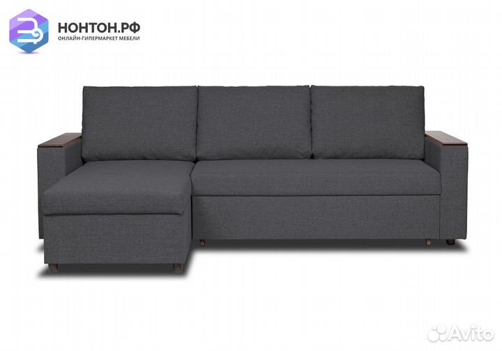 Диван угловой дельфин Тайлер темно-серый