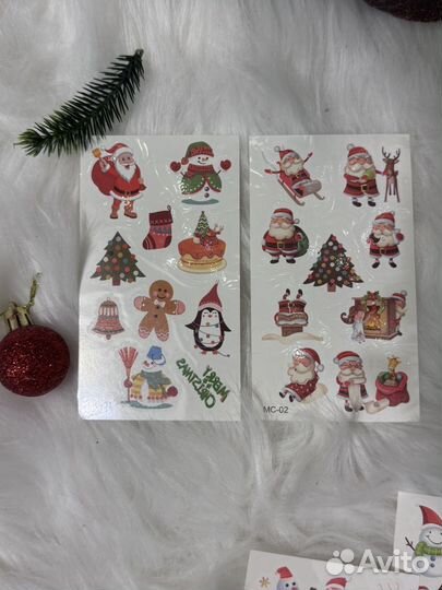 Наклейки детям новогодние