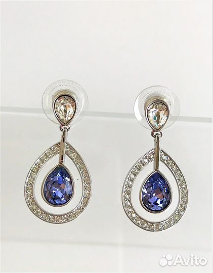 Серьги Swarovski Оригинал Пусеты Гвоздики Подвеска