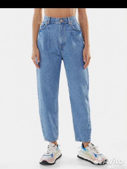 Джинсы bershka mom balloon 34