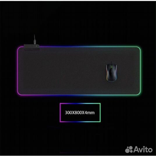 Коврик для мышки большой с RGB подсветкой